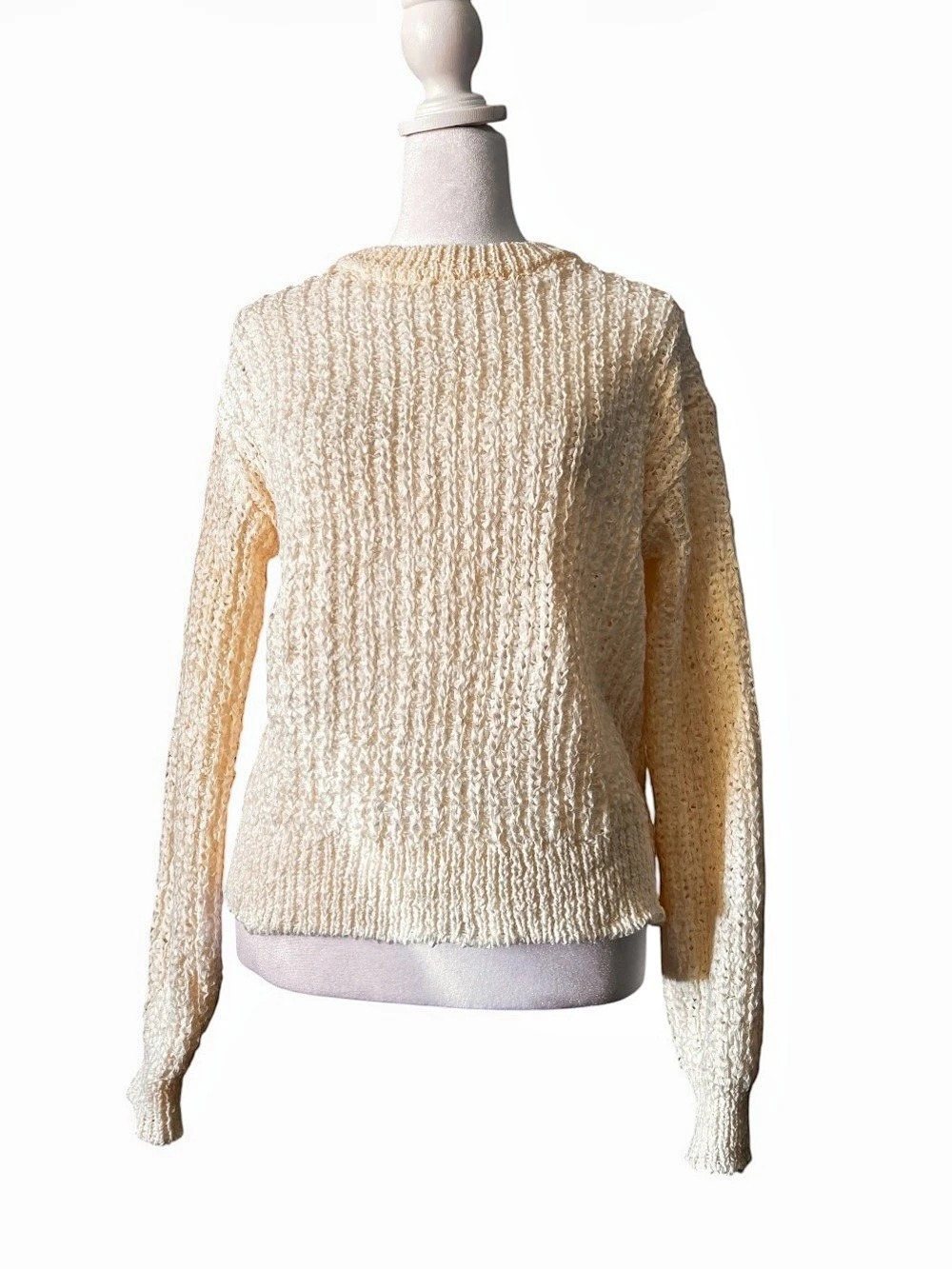 a new day Textured Crewneck Sweater in Cream Size Small NWT